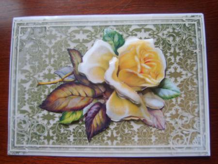 Golden Rose Card Front by Rosina Walker