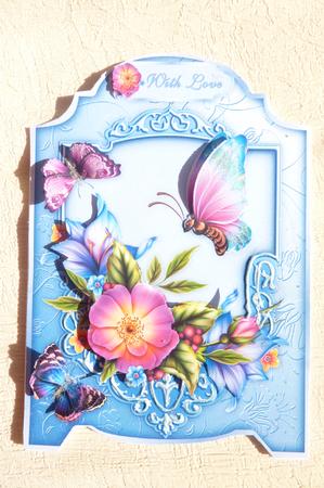 Blooms and Butterflies A4 Screen Card by Rosina Walker