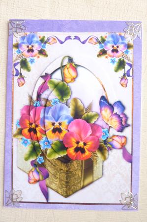 Gift Box Full of Pansies Oval Pyramid by Rosina Walker