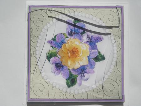 Flowers and Pearls Card with Wavy Spiral Side Stacker by Rosina Walker