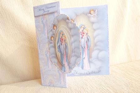 Mary and Baby Jesus No Hole Fold Back Card by Rosina Walker