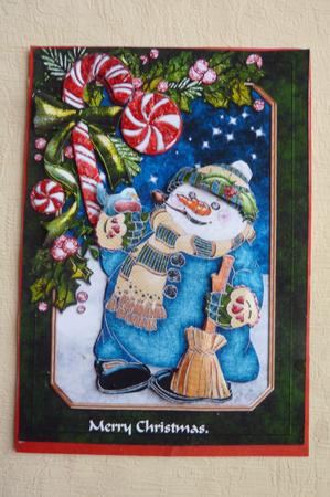 Snowman and Candy Cane by Rosina Walker