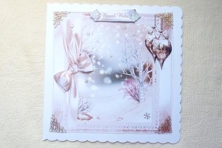 Beautiful Pinks and Mocha Christmas Scene by Rosina Walker