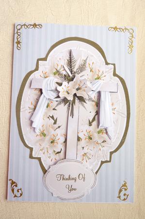 Thinking of You Lily Card Plaque by Rosina Walker