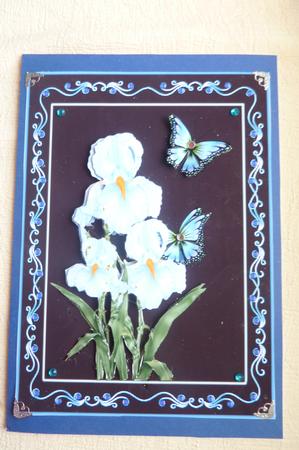 Irises and Blue Butterflies Step by Step Decoupage by Rosina Walker