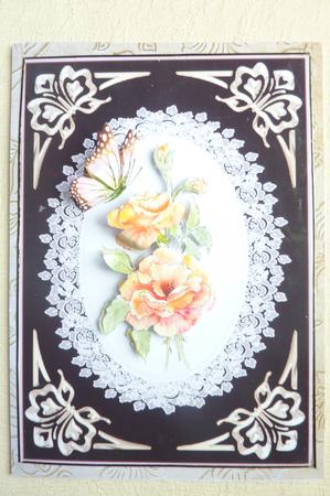 Vintage Roses and Lace with Butterflies Decoupage by Rosina Walker