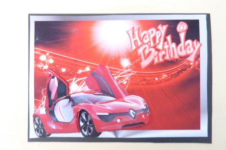 Fire Red Renault Concept Decoupage by Rosina Walker