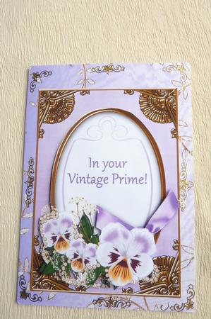 Lilac Pansies in Vintage Prime! Oval 7x5in Decoupage Topper by Rosina Walker