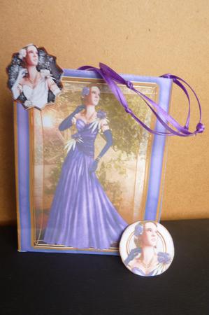 Art Deco Lady Rose Purple Mini Bags by Rosina Walker