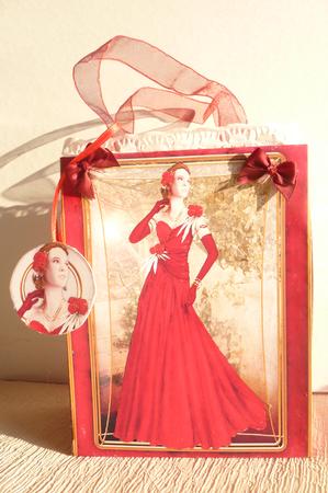 Art Deco Lady Rose Red Mini Bags by Rosina Walker