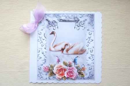 Two Swans and Roses Wedding/anniversary by Rosina Walker