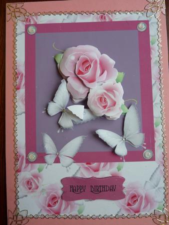 Butterflies Roses and Pearls by Rosina Walker