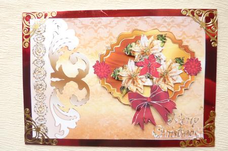 Poinsettias with Glitter Border by Rosina Walker