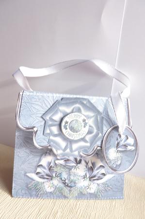 Handbag Gift Box Teal Christmas by Rosina Walker