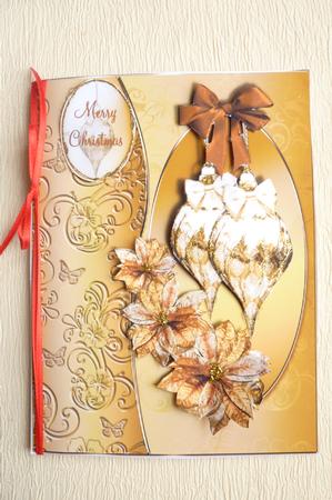 The Golden Poinsettia and Baubles Card Topper by Rosina Walker