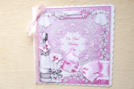 Beautiful Pinks and Silver Wedding Day Topper by Rosina Walker