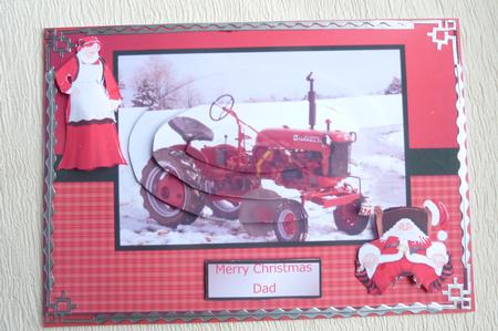 Tractor in the Snow with Santa Qs by Rosina Walker