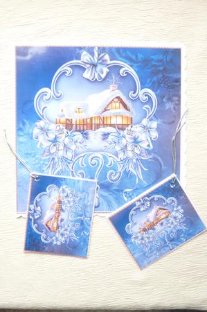 Christmas Village in Bleu by Rosina Walker