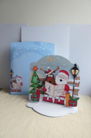 3D Pop Up Front Singing Santa & Rudolph Xmas Card Kit by Rosina Walker