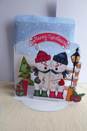 3D Pop Up Front Xmas Singing Snowmen Card Kit by Rosina Walker