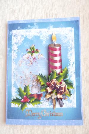 Christmas Candle and Snow Globe by Rosina Walker