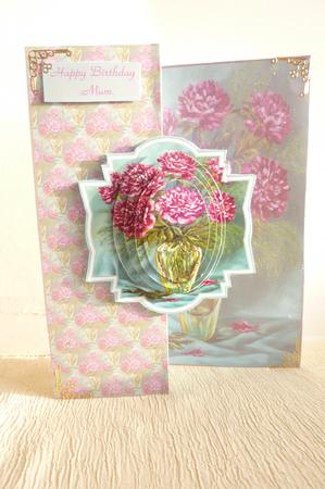Vase of Flowers No Hole Fold Back Card by Rosina Walker