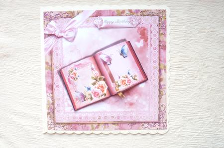 Pretty Book of Roses and Flutters 8x8 Topper by Rosina Walker