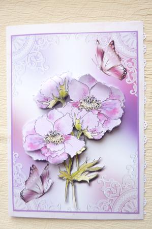 Anemone Card Kit with Extra Floral Decoupage Sheet by Rosina Walker