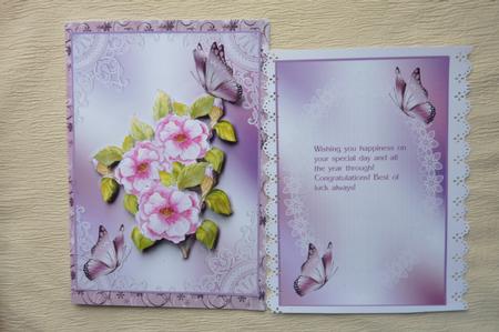 Camelia Mini Card Kit with Extra Floral Decoupage by Rosina Walker