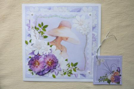 8x8 Sophisticated Lady with Flowers and Pearls by Rosina Walker