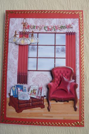 Vintage Christmas Card Front by Rosina Walker