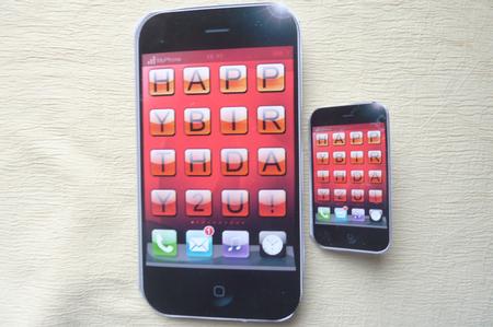 Smart Phone Birthday Shaped Card by Rosina Walker