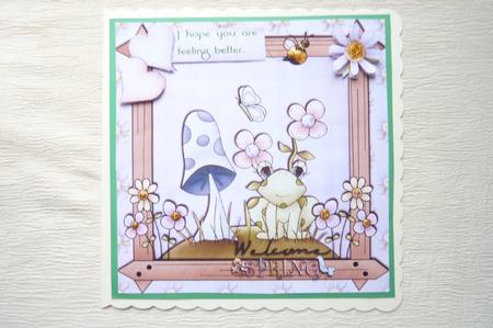 Frog with Hearts and Flowers by Rosina Walker