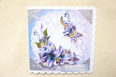 Lilies on Triple Ruffle Mat Decoupage by Rosina Walker