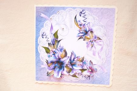8x8 Lilies on Triple Ruffle Mat by Rosina Walker