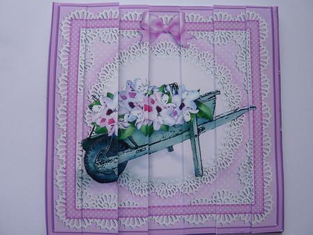 Flower Filled Wheelbarrow Side Stacker Topper by Rosina Walker