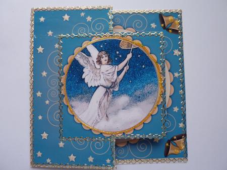 Christmas Angel Fold Back Grey Blue by Rosina Walker