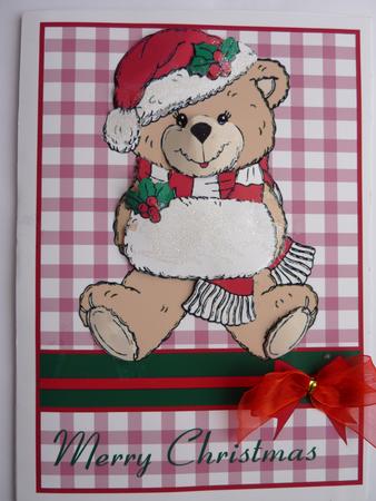 Christmas Teddy Bear Decoupage by Rosina Walker