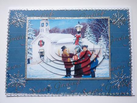 Vintage Christmas Carol Singers in Oval Pyramid by Rosina Walker