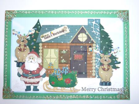 Father Christmas Workshop Decoupage Topper by Rosina Walker