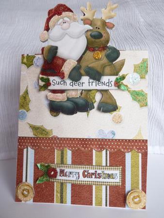 Festive Friends Christmas Over the Edge Card by Rosina Walker