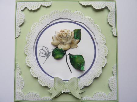 8 x 8 Pearls and Lace Card Front by Rosina Walker