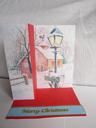 Stand Up Folded Card Christmas Out in the Snow Merry Christ by Rosina Walker