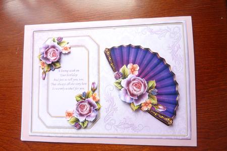 Beautiful Fan with English Roses Mini Kit by Rosina Walker