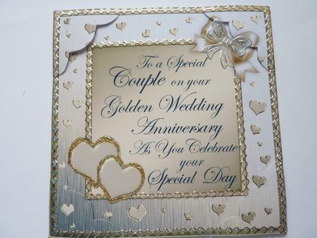 Golden Wedding Anniversary 8 x 8 Scalloped Corner Topper by Rosina Walker