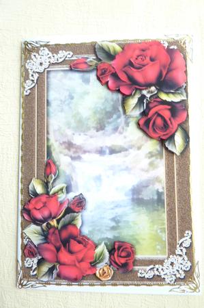 Gorgeous Red Roses at the Waterfall by Rosina Walker