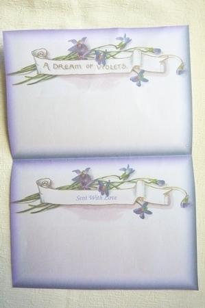 A Dream of Violets Vintage Insert with Banner by Rosina Walker