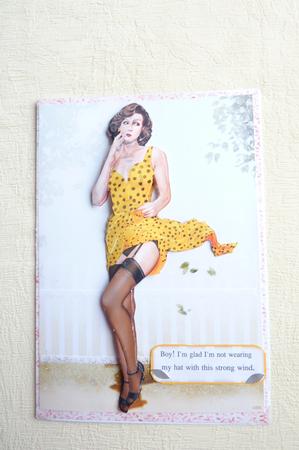 1950's Pin Up Girl Eva Grace (yellow) by Rosina Walker