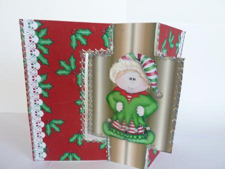 Elf in Green - Swing Card by Rosina Walker