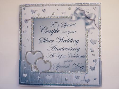 Silver Wedding Anniversary 8 x 8 Scalloped Corner Topper by Rosina Walker